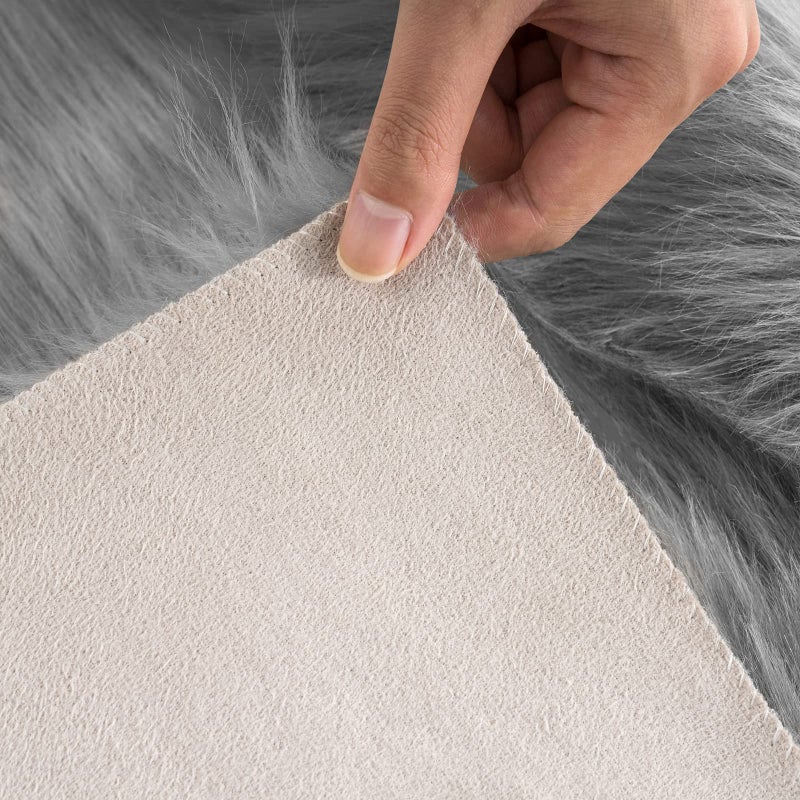 Ciicool Ultra Soft Faux Sheepskin Fur Rug Fluffy Rug for Bedroom Fuzzy Carpet for Living Room Kid's Room Nursery Decor, Grey 2 x 6 Feet - Image 5